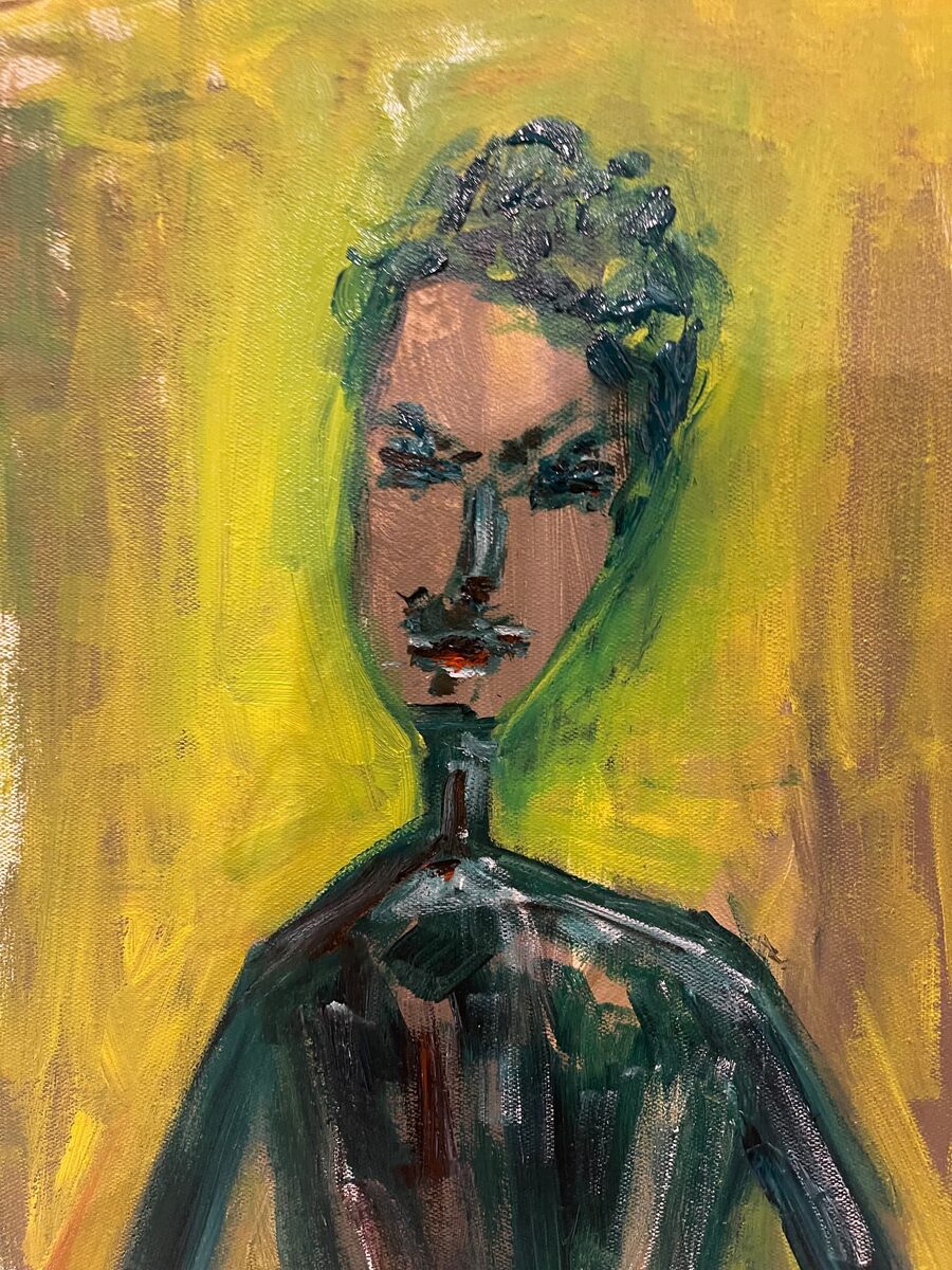 Thinking, Acrylic on canvas, 60 × 40 cm
