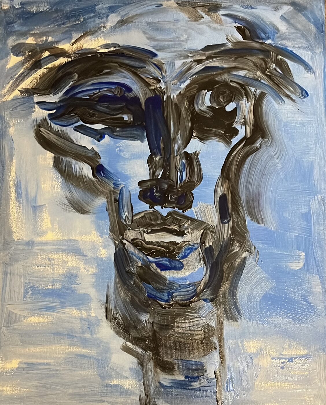 Haze Blue, Acrylic on canvas, 50 × 40 cm